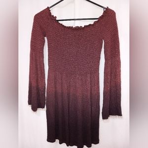 Short sweater dress with long sleeves